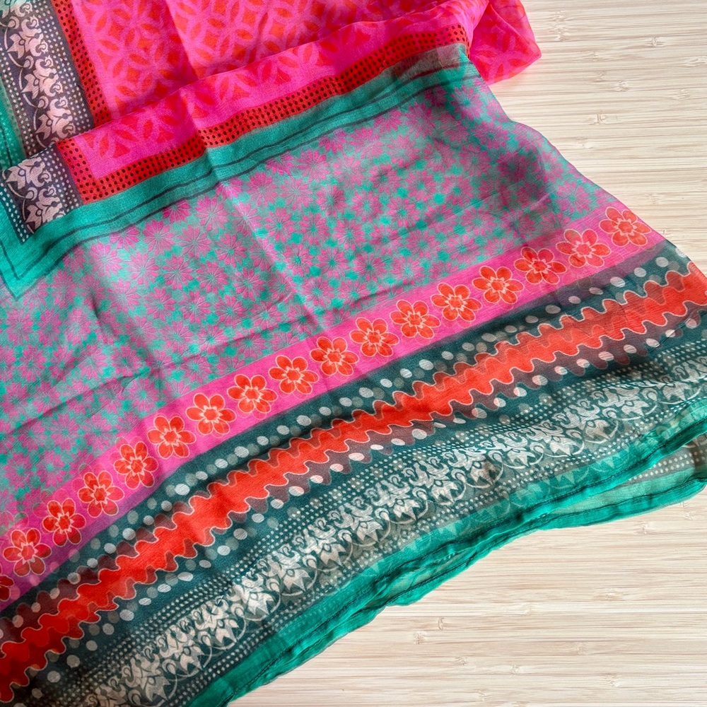 Colorful Floral Patterned Scarf